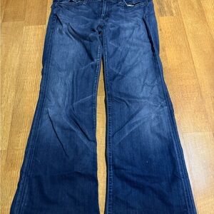 7 For All Mankind Deep Blue Wide Leg Jeans